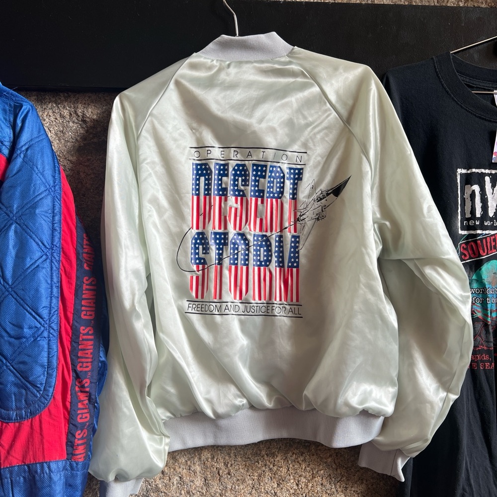 Vintage Operation Desert Storm Satin Bomber Jacket